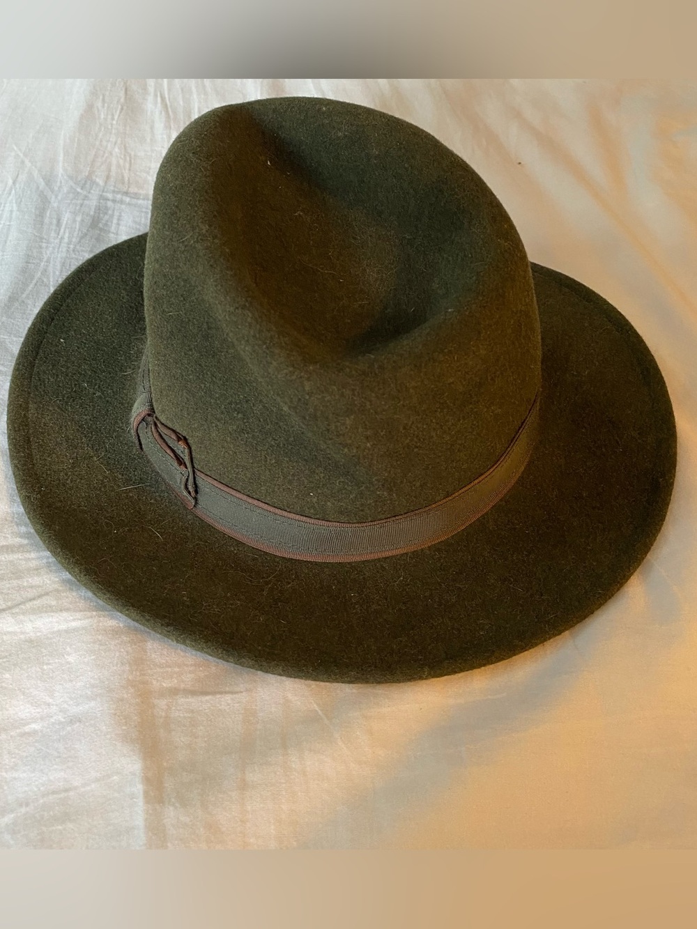 Wigens Fedora Hat Mens L Lite Felt Brimmed Green Packable Water Repel Made USA